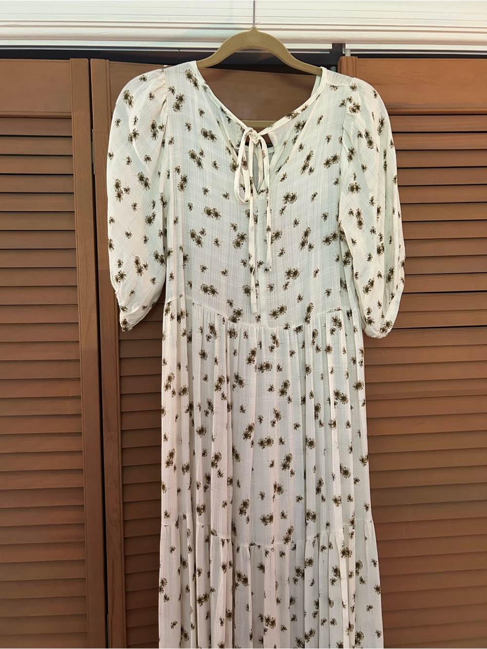 Carly Jean Los Angeles Cream Maxi Dress with Brown Floral Print - Picture 6 of 7